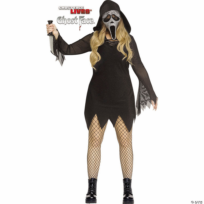 Adults Deluxe Ghost Face&amp;#174; Bling Plus Size Dress Costume Image