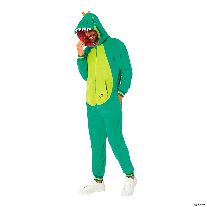 Adults Dinosaur Hooded Onesie Costume Image