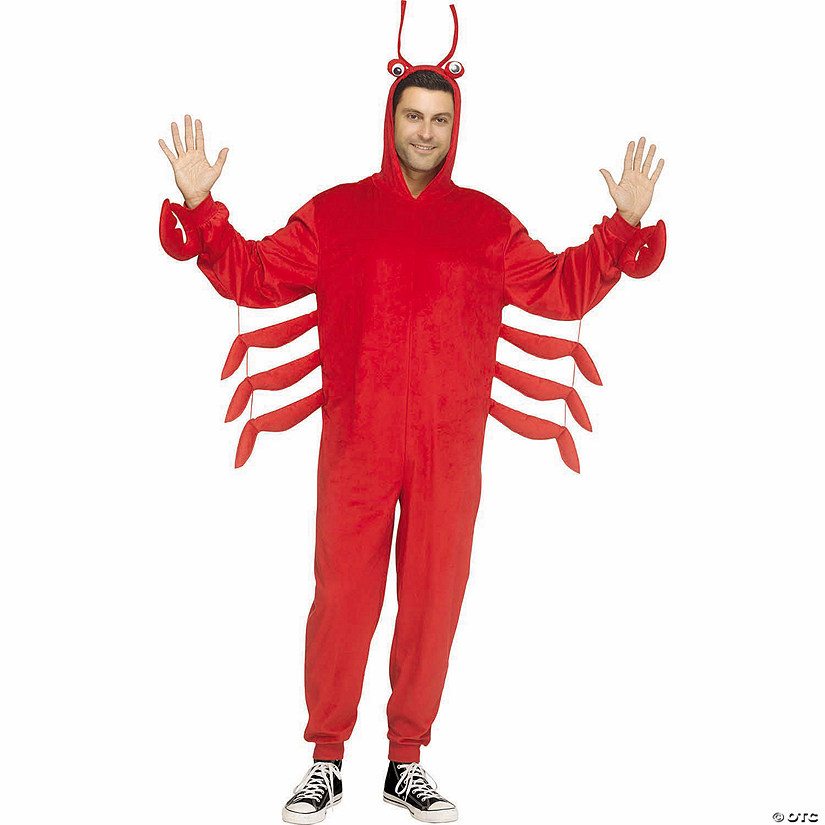 Adults E-Z Lobster Hooded Jumpsuit Costume - One Size Image
