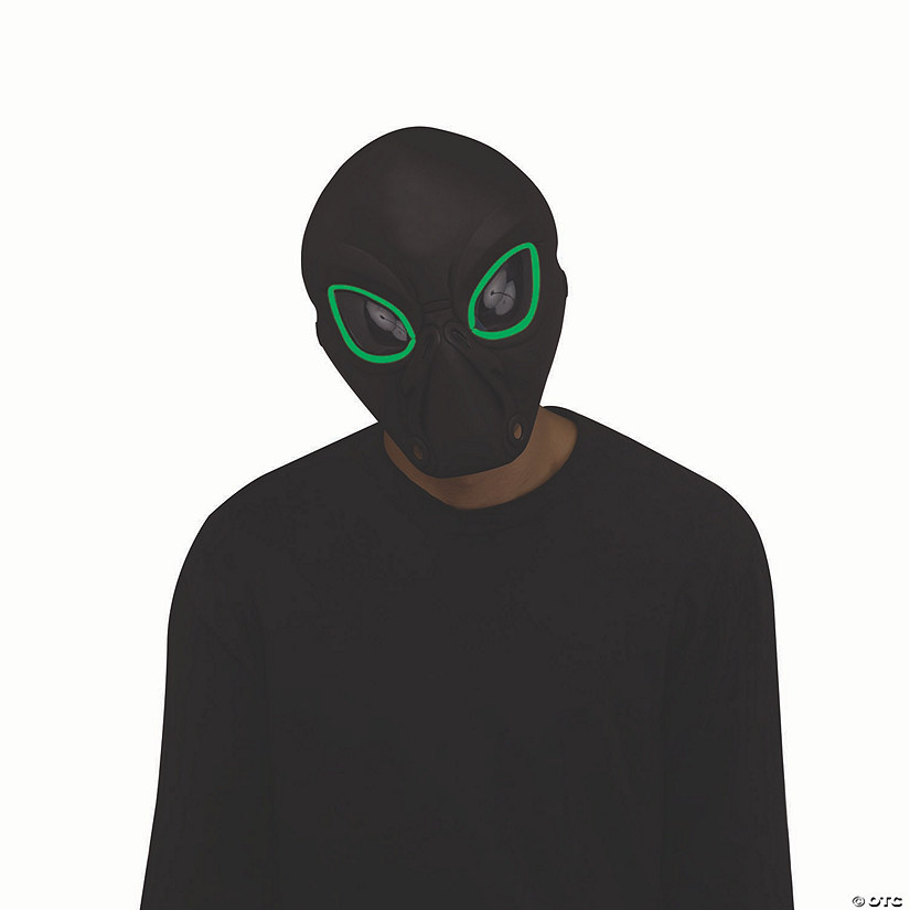 Adults Electro-Luminescent Light-Up Alien Overhead Mask - One Size Image