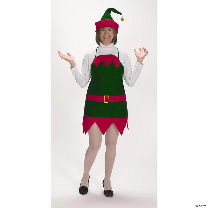 Adult's Elf Christmas Apron & Hat Set Image