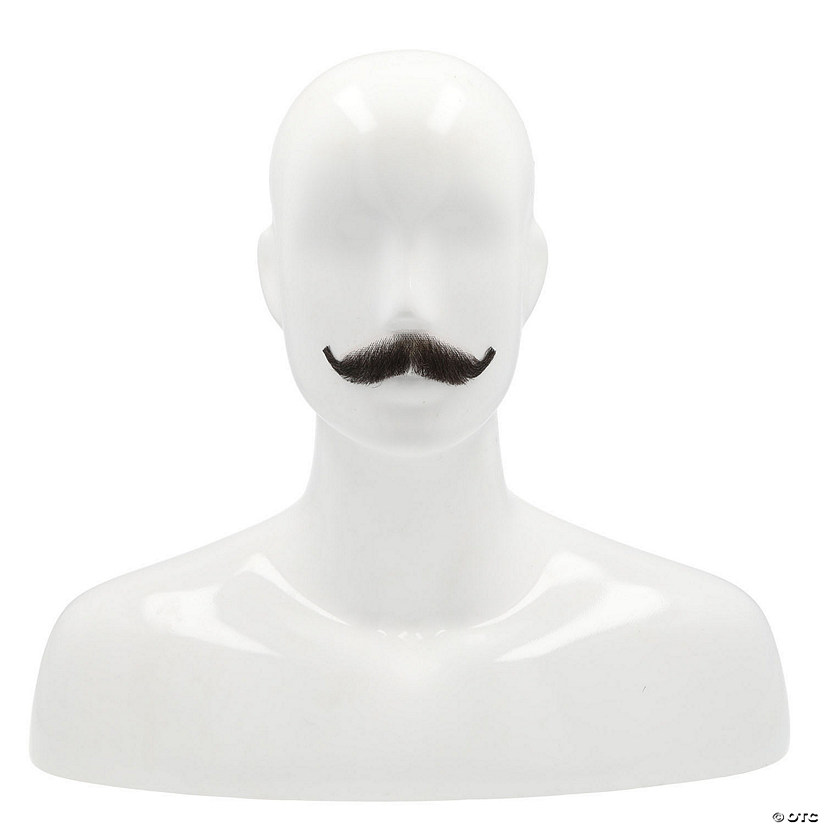 Adults English Synthetic Mustache - Medium Brown Image