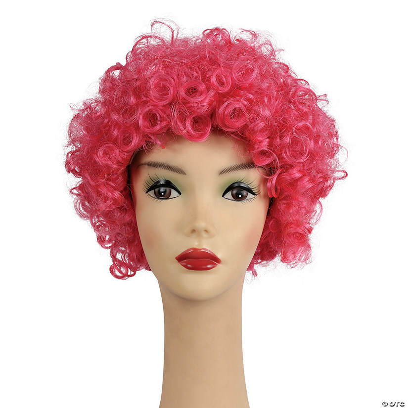 Adults FD Curly Clown Wig - Hot Pink Kap Image