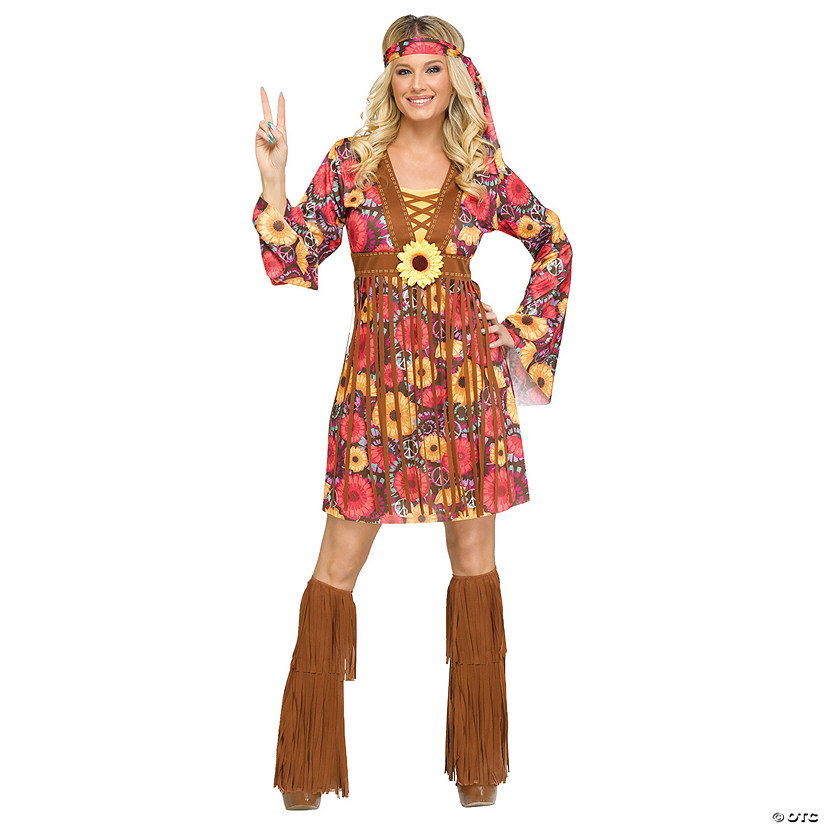 Adults Flower Power Hippie Costume Image