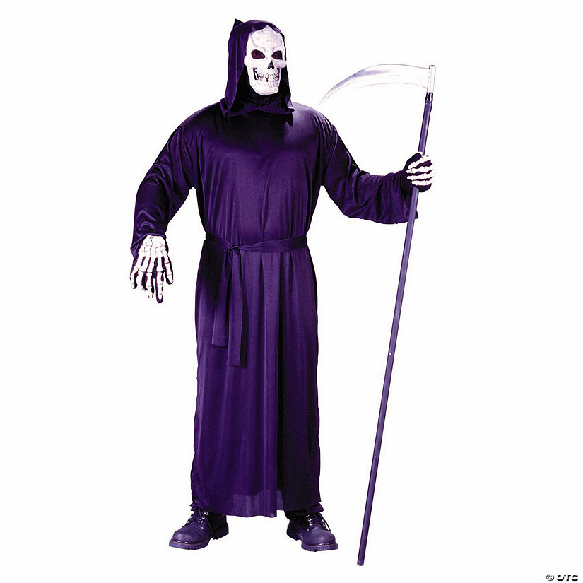 Adults Full-Length Hooded Black Horror Robe Costume Accessory Image