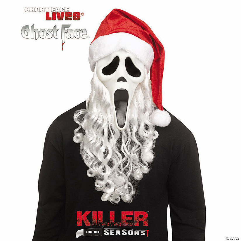 Adults Ghost Face&amp;#174; Full Face Mask with Santa Claus Hat Image
