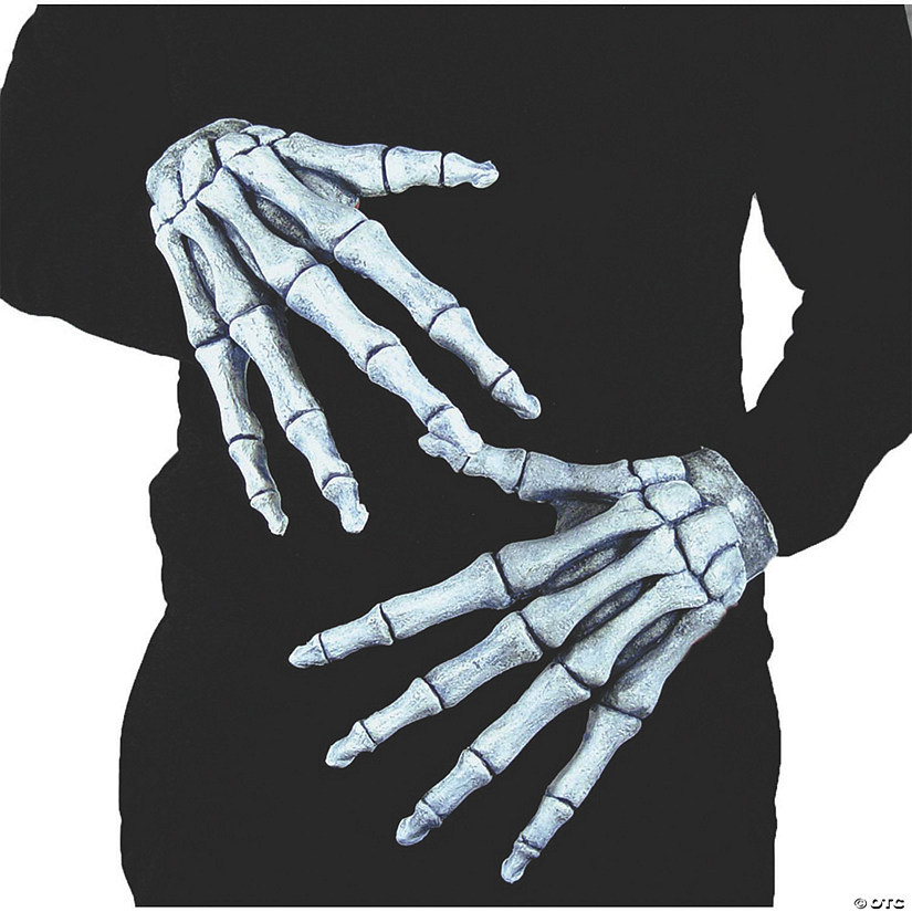 Adults Ghostly White Latex Skeleton Bone Hands Costume Accessory Image