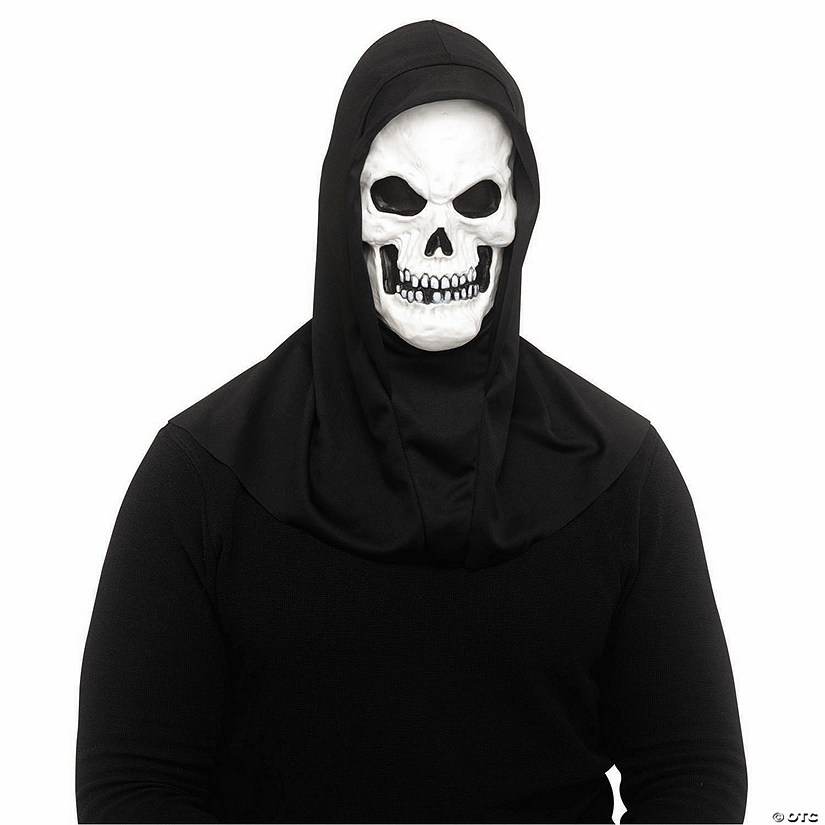Adults Glow-in-the-Dark Skull Mask with Shroud Image