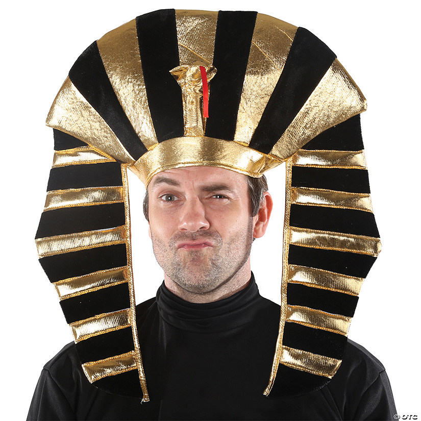 Adults Gold & Black King Tut Hat Image