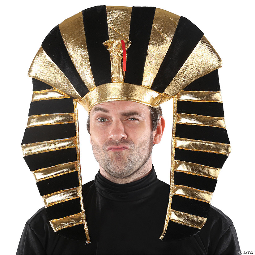 Adults Gold &amp; Black King Tut Hat Image