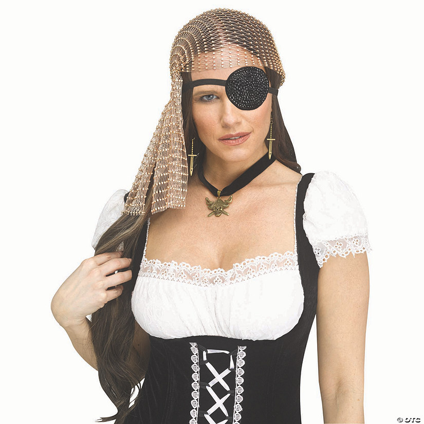 Adults Gold Rhinestone Bling Pirate Costume Accessory Kit Image