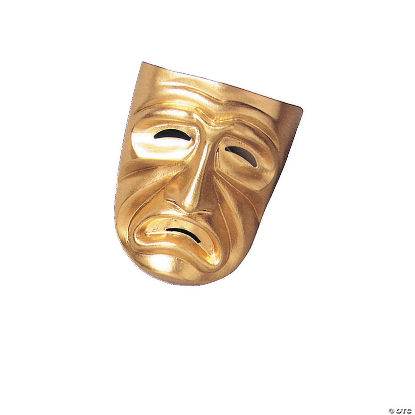 Adult's Gold Tragedy Mask Image