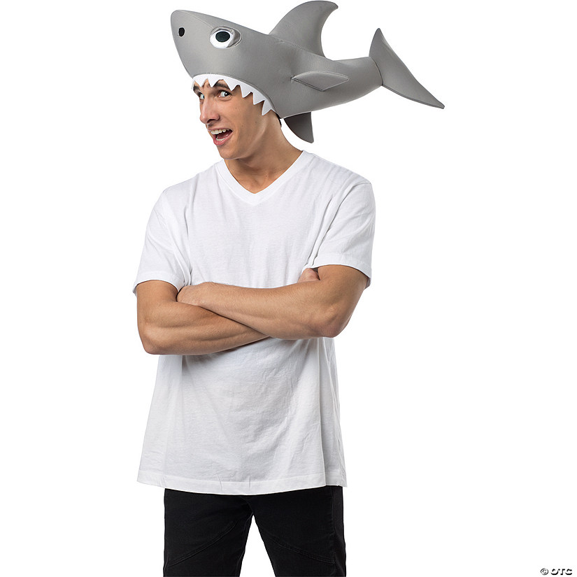 Adult's Gray Man-Eating Shark Hat Image