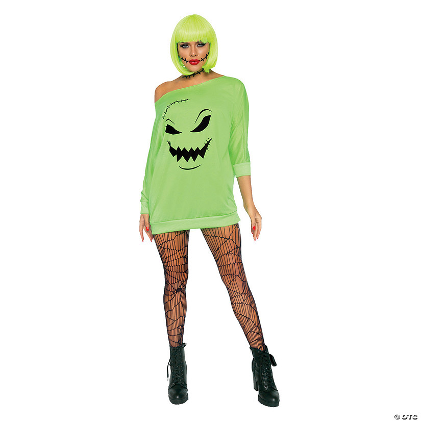 Adult's Green Spooky Jersey Dress Image
