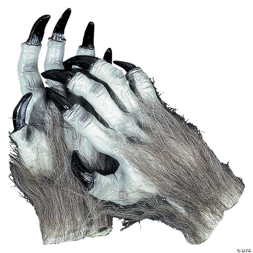 Adult's Grey Werewolf Hands Image