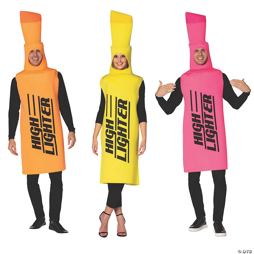 Adults Highlighter Costume - Pink Image