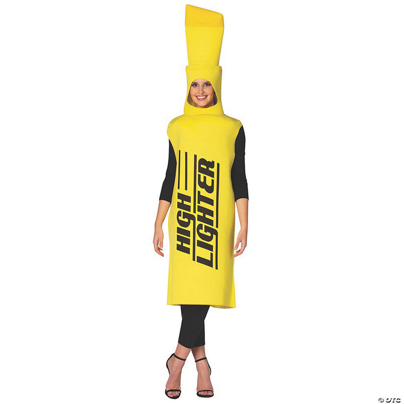 Adults Highlighter Costume - Yellow Image