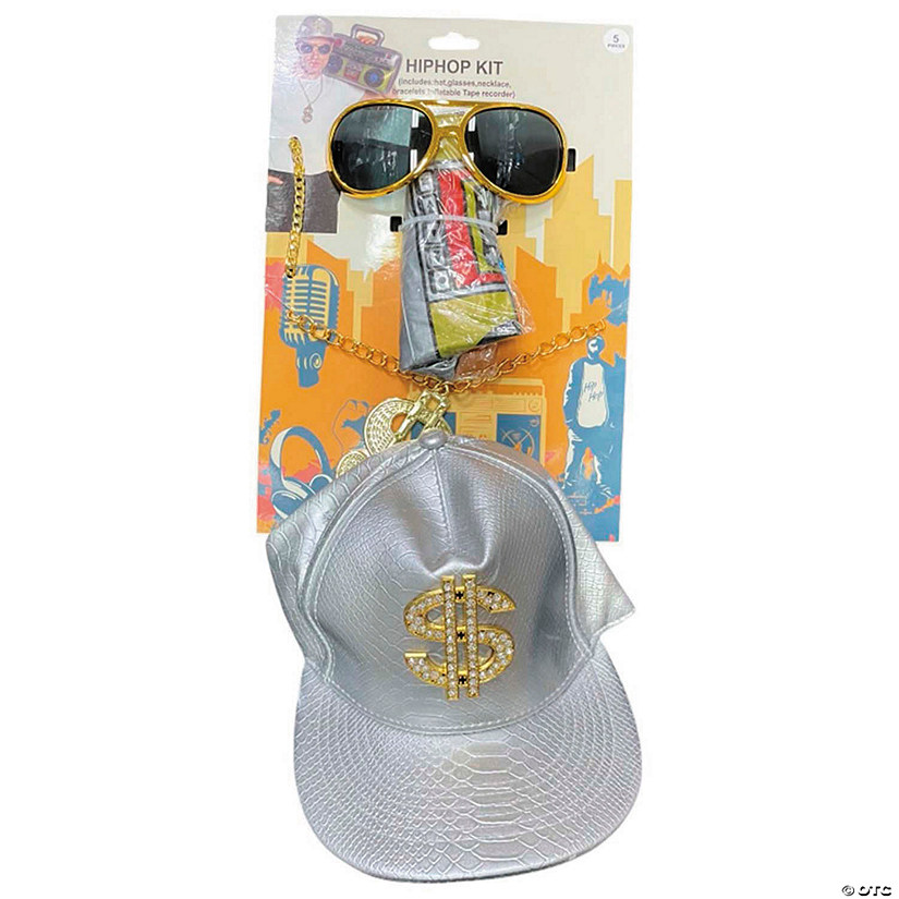 Adults Hip-Hop Bling Costume Accessory Kit - 5 Pc. Image