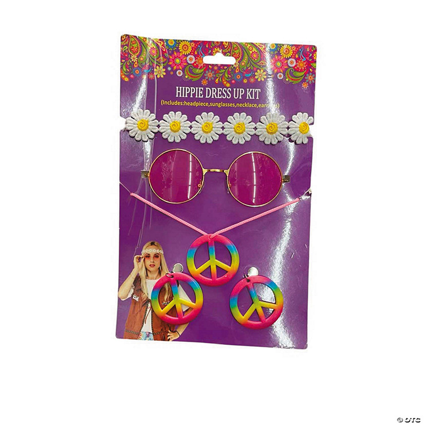 Adults Hippie Costume Accessory Kit - 4 Pc. Image