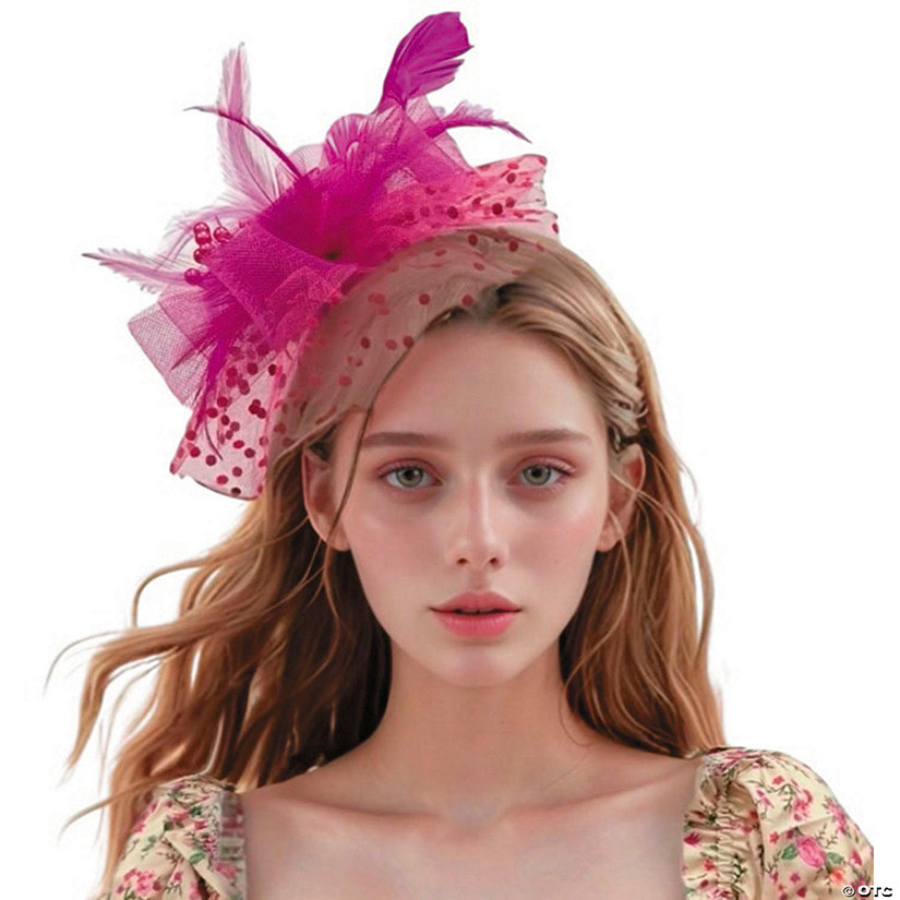Adults Hot Pink Kentucky Derby Fascinator Hat Image