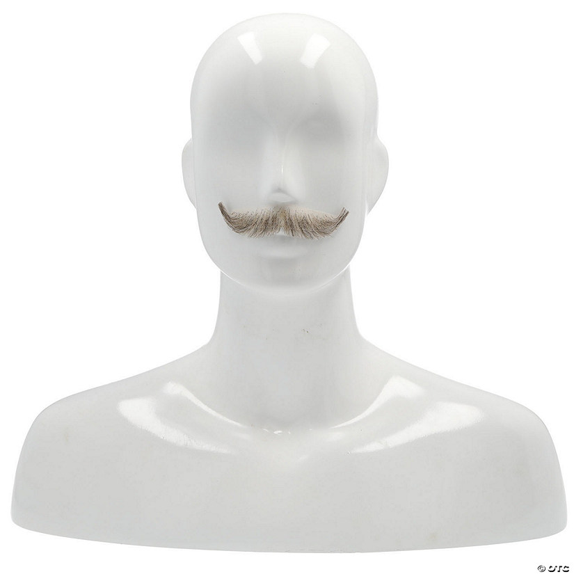 Adults Human Hair Blend English Mustache - Dark Brown Gray 51 Image