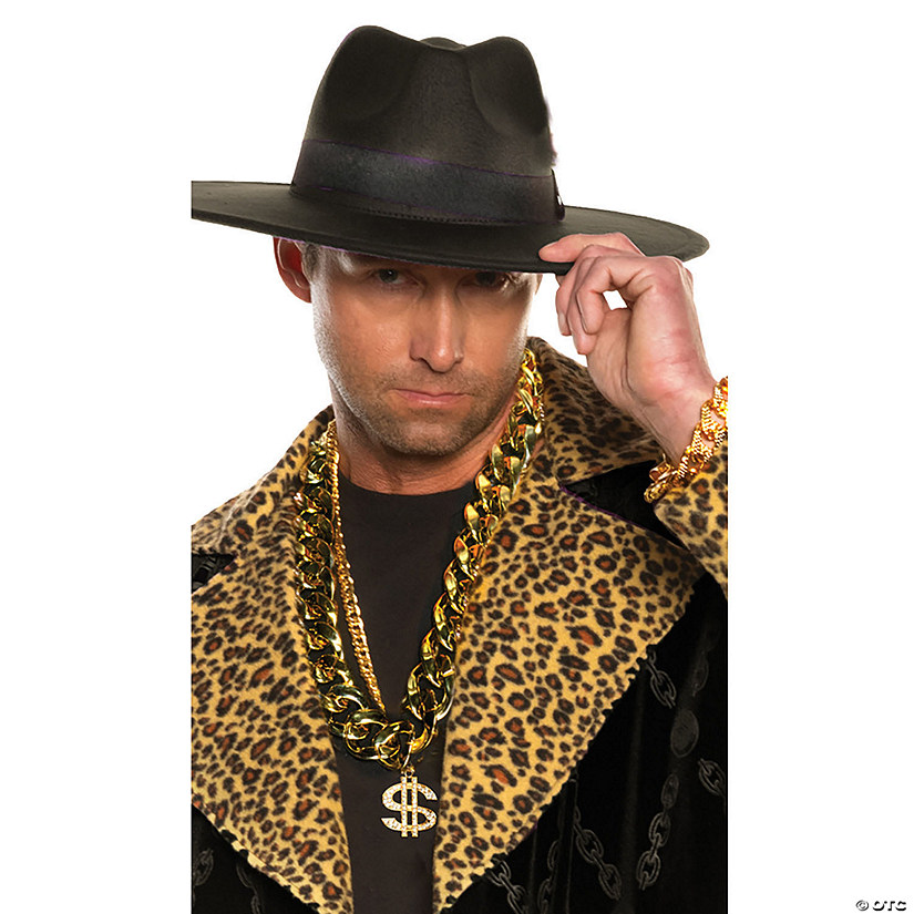 Adults Hustler Character Costume Accessory Kit with Black Hat Image
