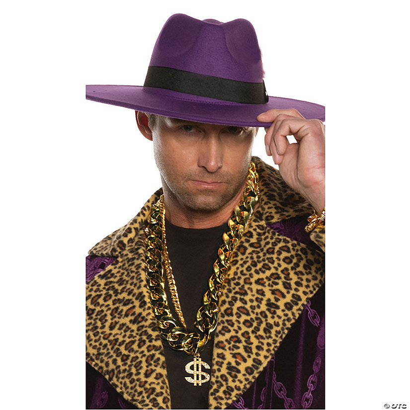 Adults Hustler Character Costume Accessory Kit with Purple Hat Image