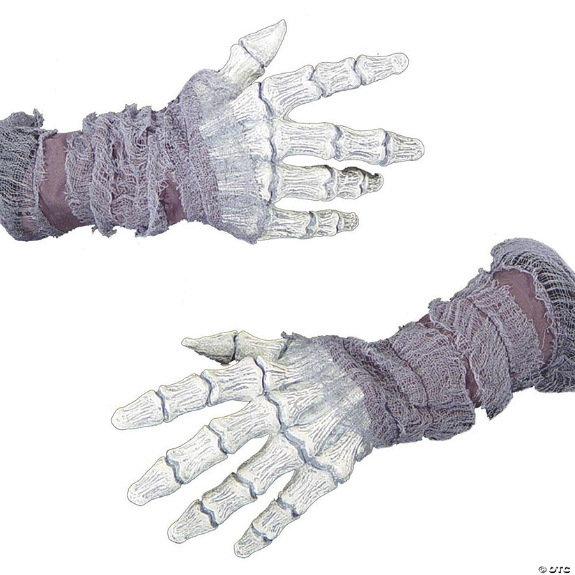 Adults Latex Ghostly Bone Hands With Gauze Costume Accessory Image
