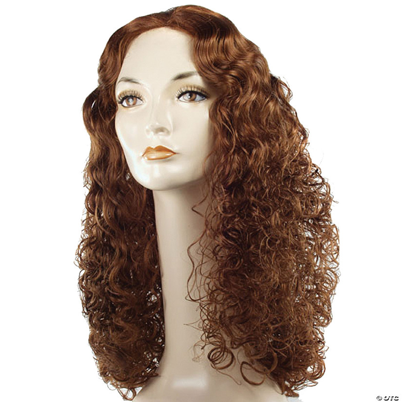 Adults Medium Length Curly Madge Yenta Synthetic Wig - Bright Flame Red 130 Image