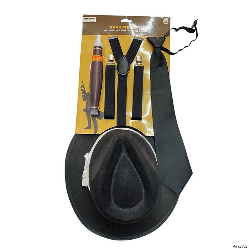 Adults Mobster Costume Accessory Kit - 4 Pc. Image