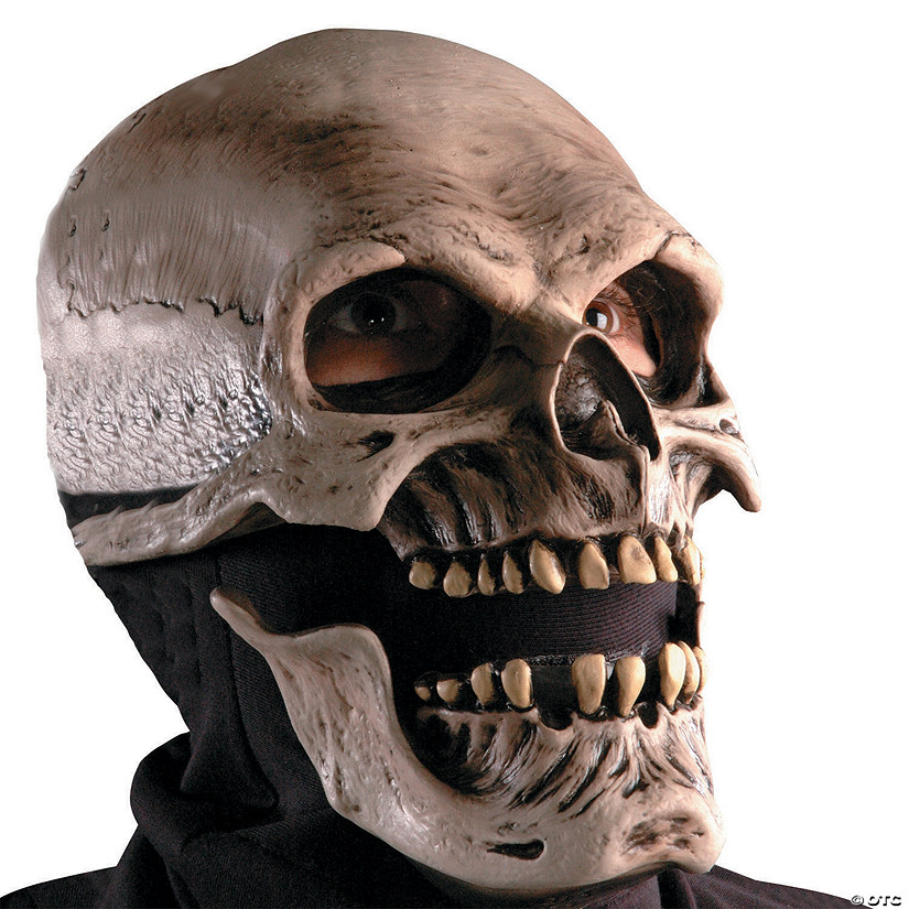 Adult's Moving Jaw Death Skull Mask Image
