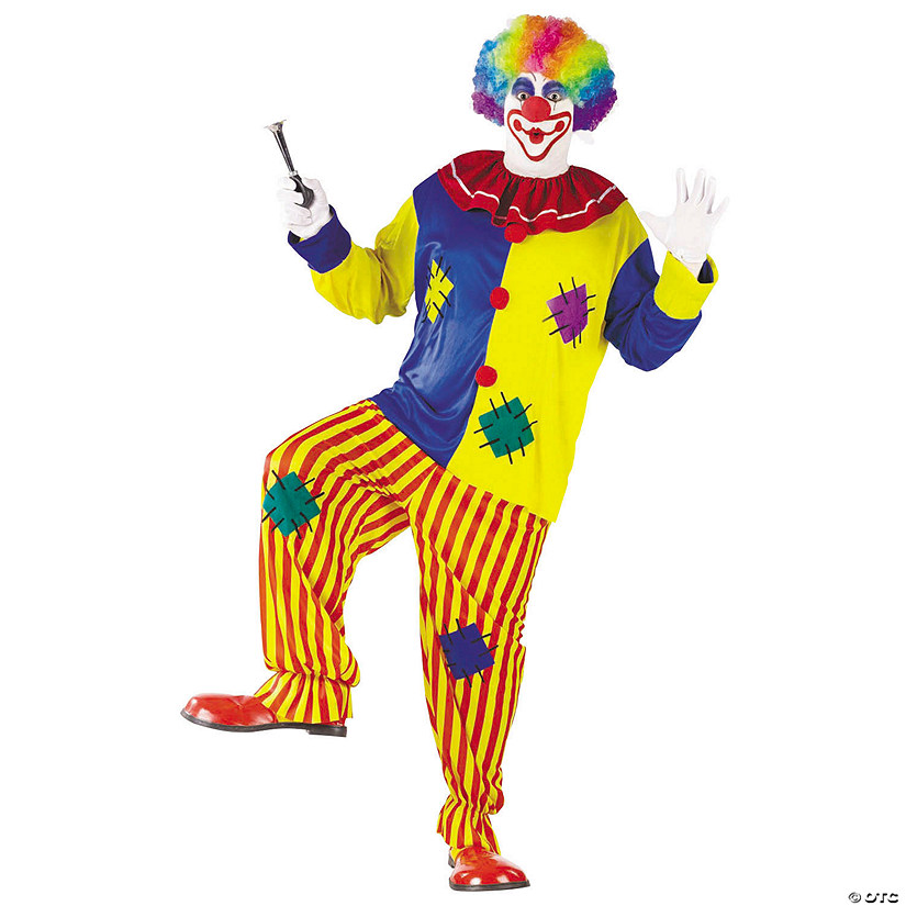 Adults Multicolor Big Top Clown Costume - Plus Size Image
