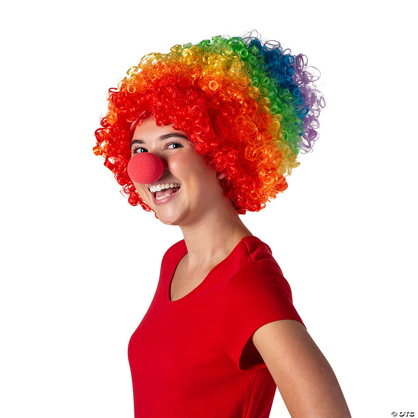 Adults Multicolor Rainbow Mega Clown Wig Image