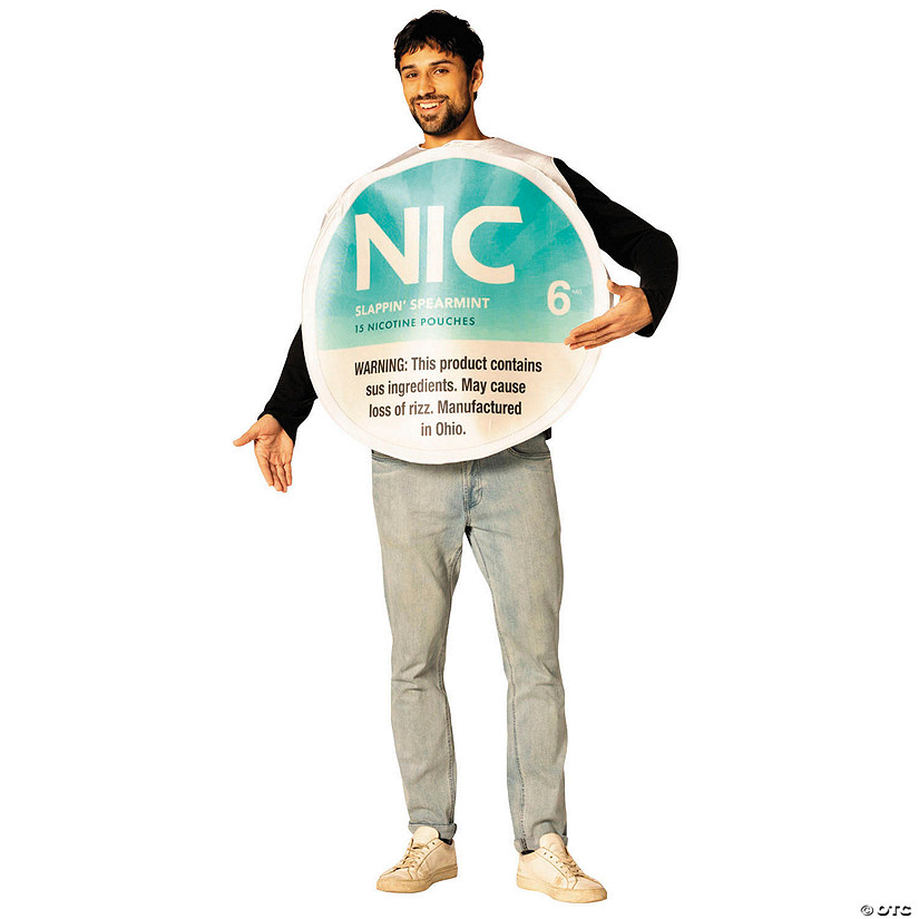 Adults Nic Slappin' Spearmint Nicotine Pouches Tunic Costume - One Size Image