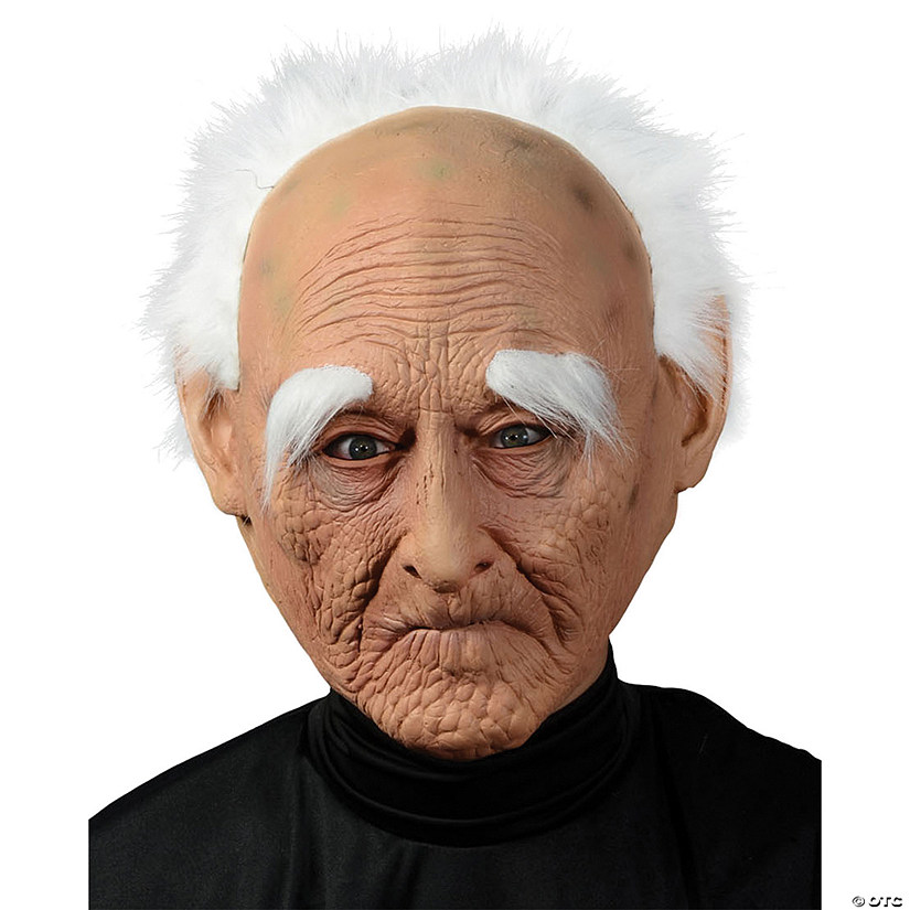 Adult's Old Man Mask With Hair Image