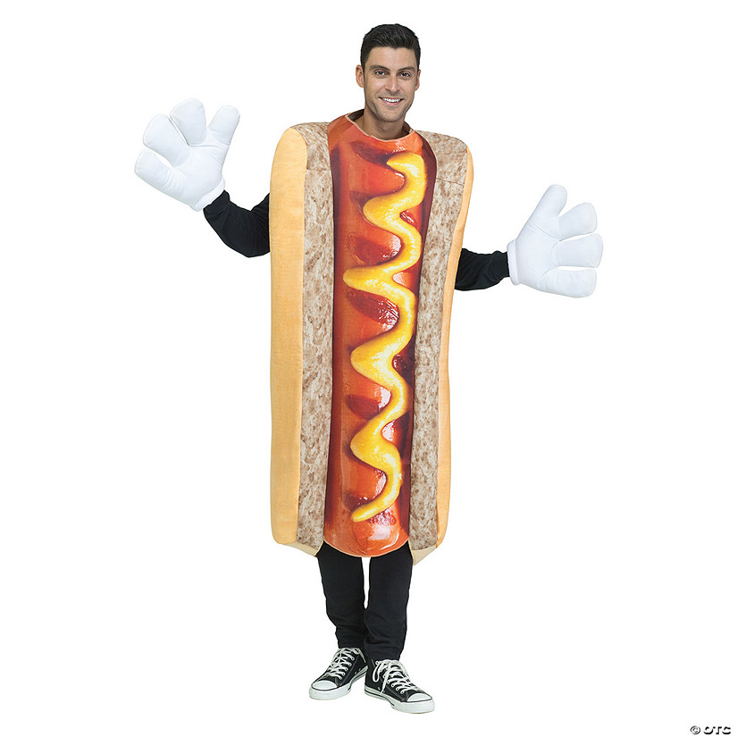 Adult's Photo Real Hot Dog Costume Image
