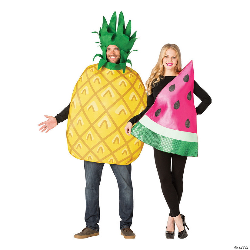 Adult's Pineapple and Watermelon Couple Costumes Image