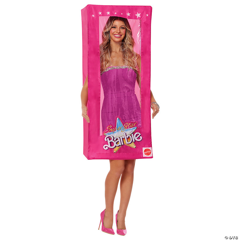 Adults Pink Polyester & Plastic Barbie Box Costume - One Size Image