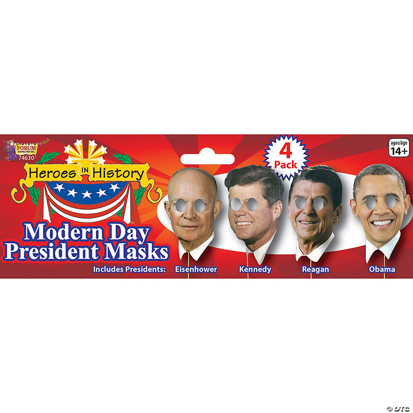 Adults President Face on a Stick Masks Image