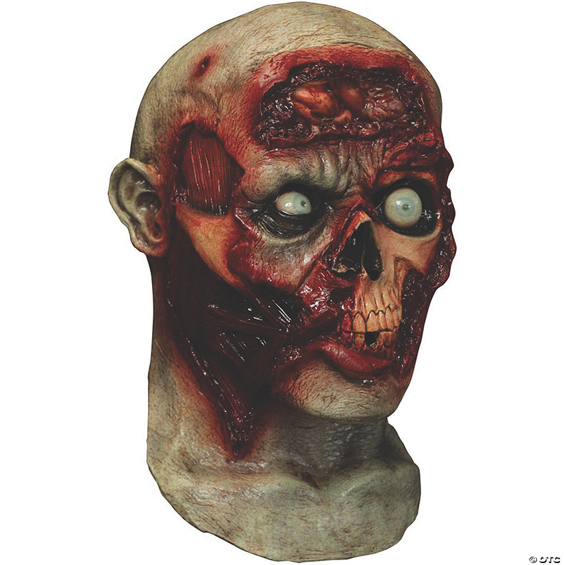 Adult's Pulsing Zombie Brains Digital Mask Image