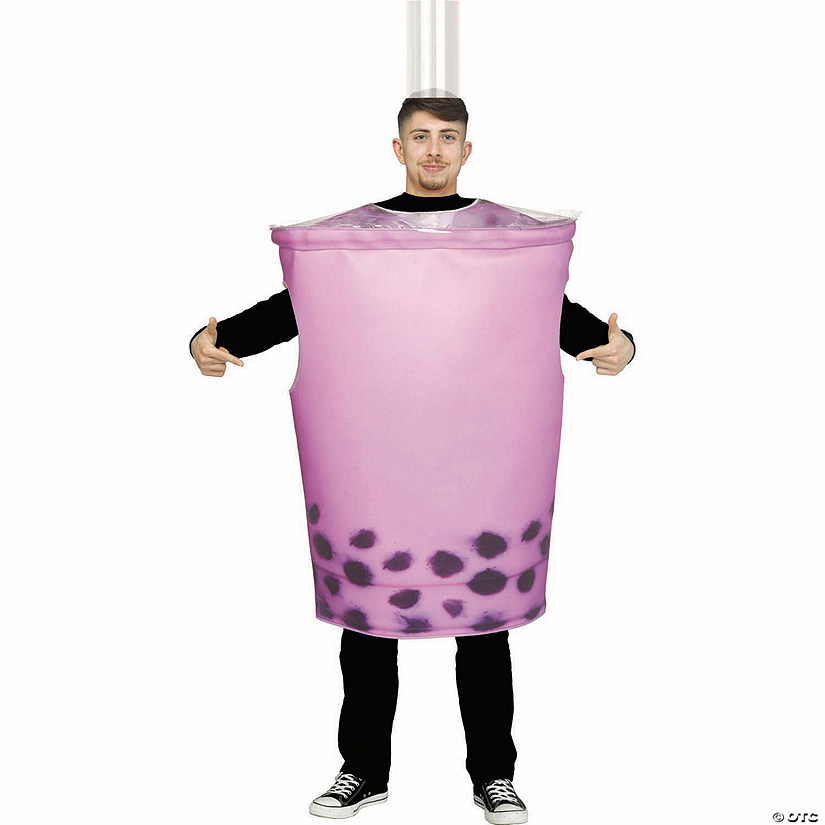 Adults Purple Bubble Tea Tunic Costume - One Size Image