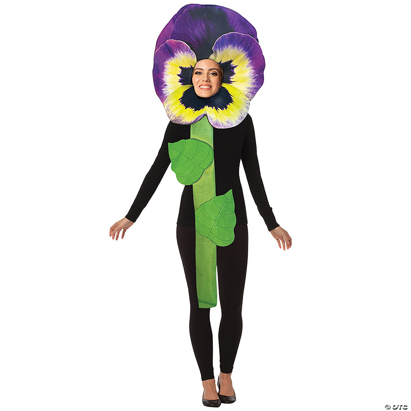 Adults Purple Pansy Flower Costume Image