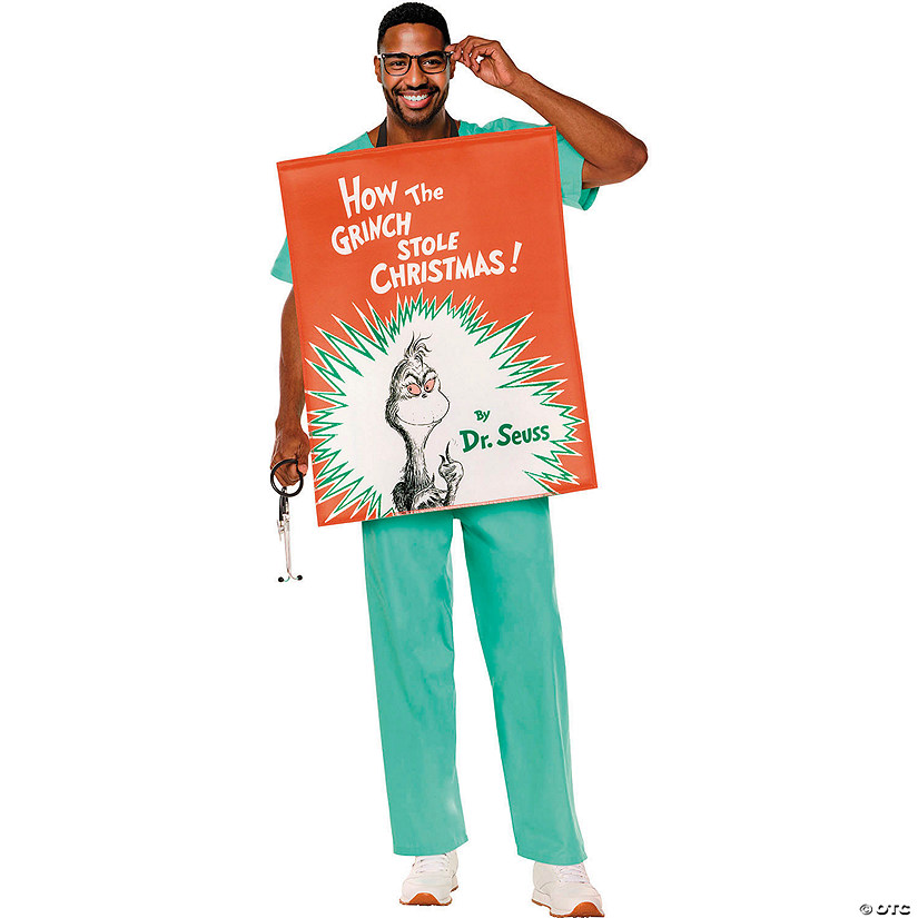 Adults QUIK CHANGE&amp;#8482; Dr. Seuss&amp;#8482; How the Grinch Stole Christmas&amp;#8482; Book Cover Costume - One Size Image