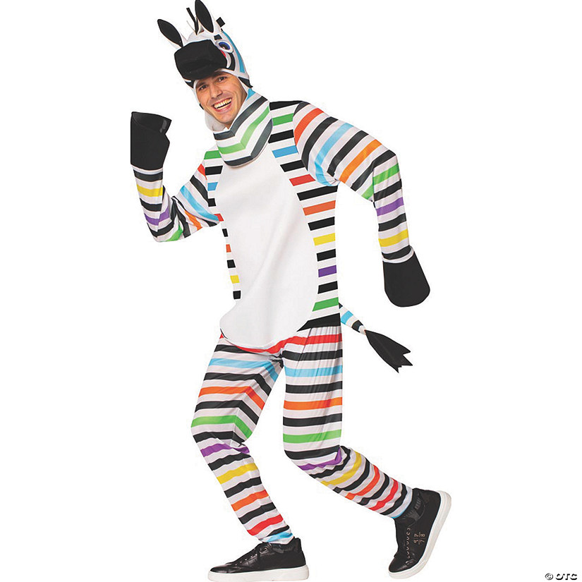 Adult's Rainbow Zebra Costume Image