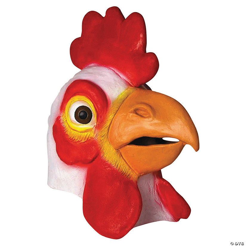 Adult's Red & White Chicken Mask Image