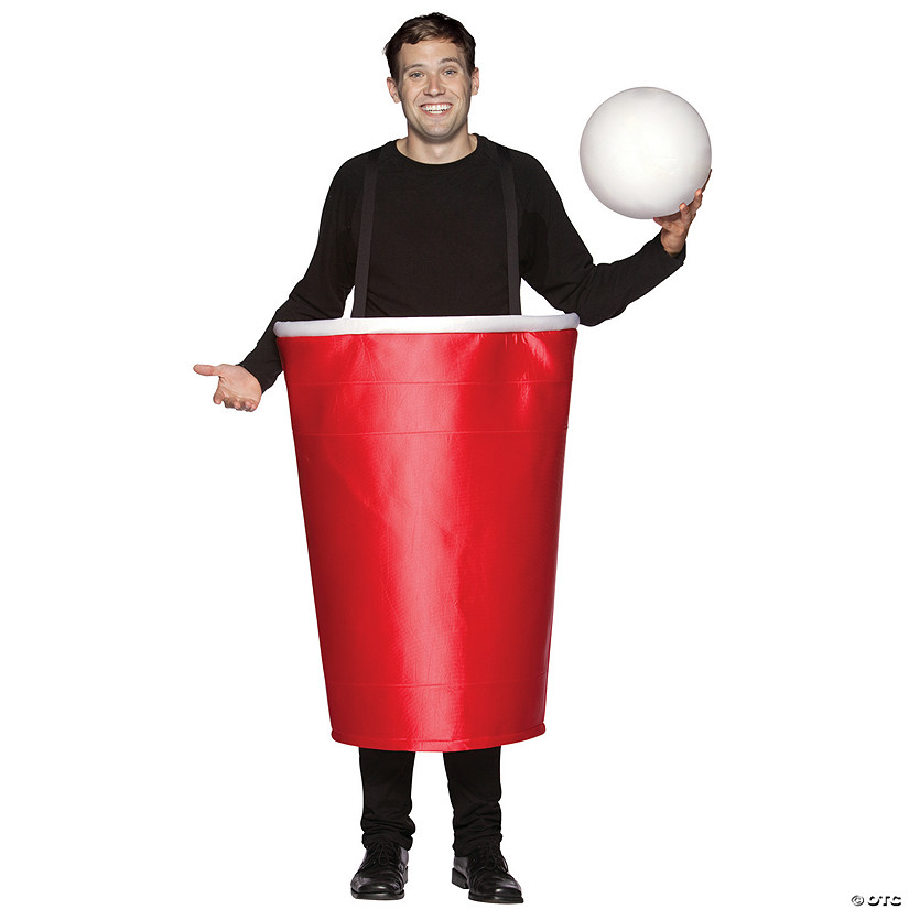 Adults Red Beer Pong Cup Costume Image