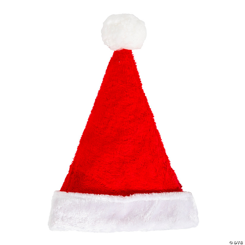 Adults Red Plush Santa Hat Image