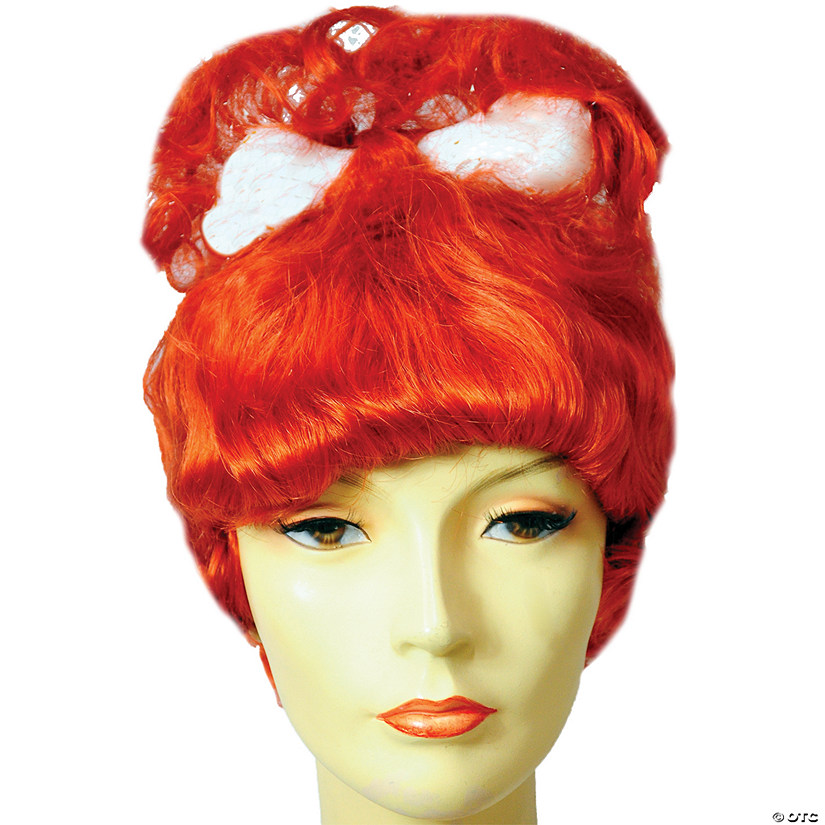 Adults Red Ponytail Wig with Bone Image