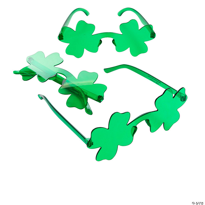 Adults Saint Patrick&amp;#8217;s Day Rimless Clover Sunglasses Image