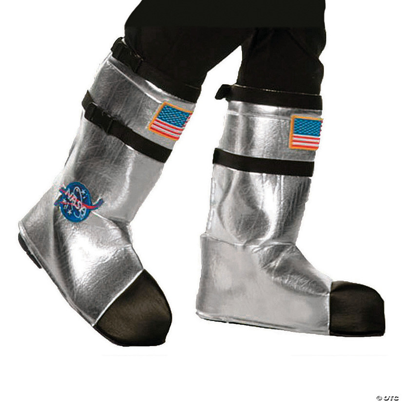 Adults Silver Astronaut Boot Tops Image
